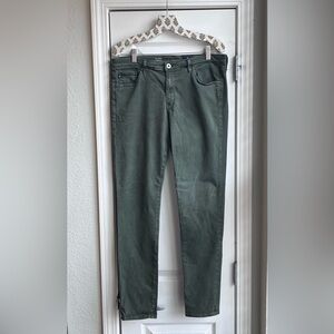 AG Adriano Goldschmied The Prima Mid-Rise Cigarette Jeans Olive Green Size 31